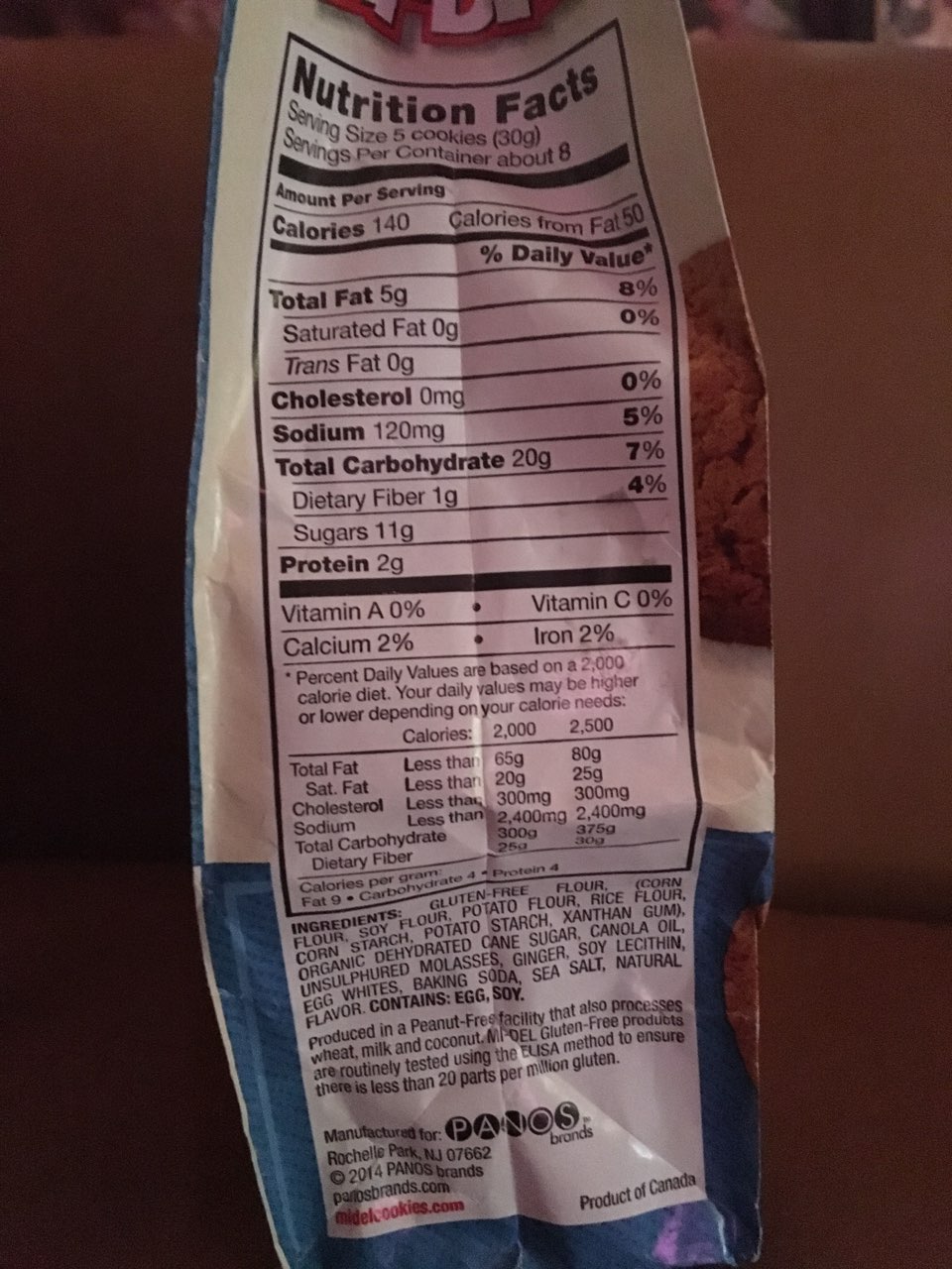 MiDel Ginger Snaps, Swedish Style Calories, Nutrition Analysis & More