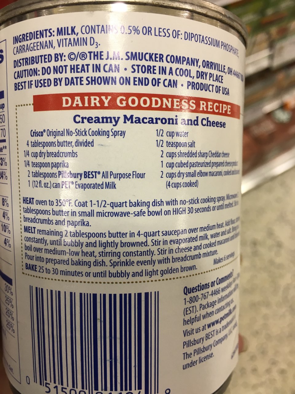 Pet Milk, Evaporated, Vitamin D Added Calories, Nutrition Analysis & More Fooducate