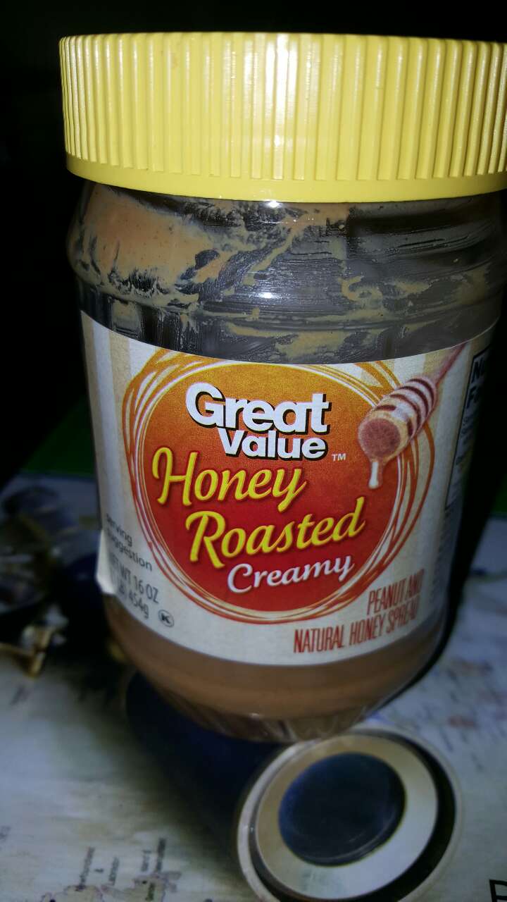 Great Value Honey Roasted Creamy, Peanut And Natural Honey Spread ...
