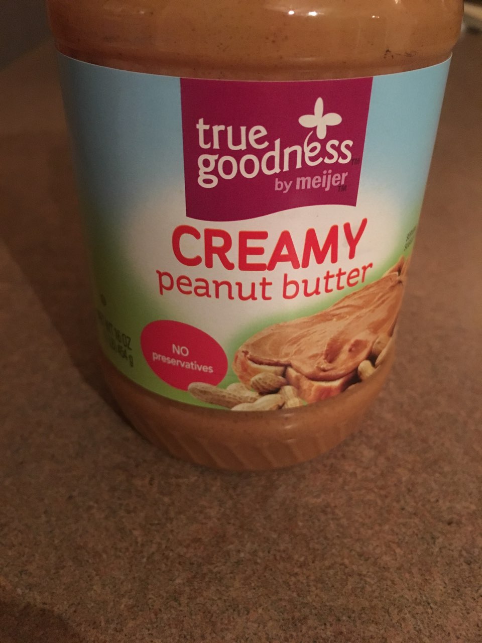 Meijer Naturals Peanut Butter, Creamy Calories, Nutrition Analysis