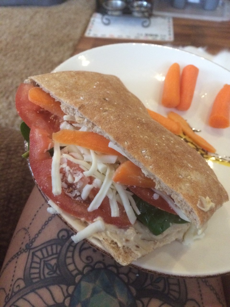 Veggie hummus pita bread. Surprisingly pretty amazing. Day two and 3