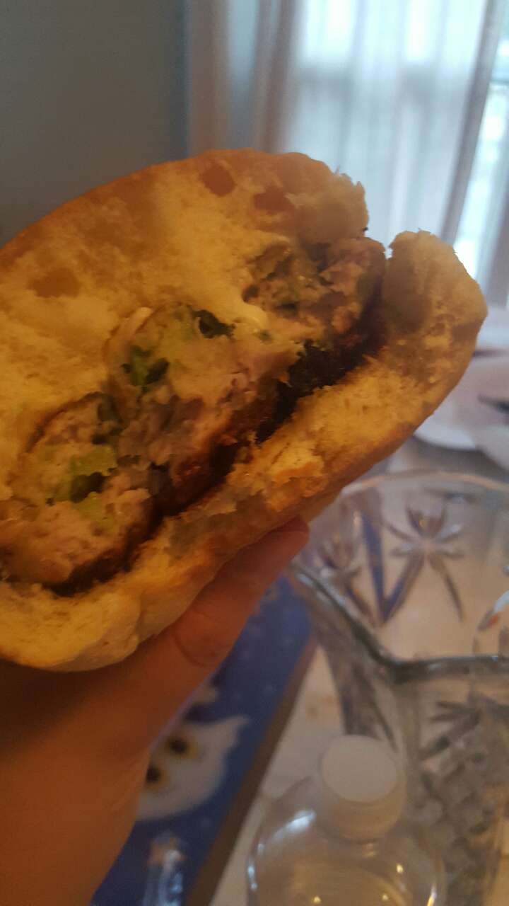 organic chicken burgers with poblano peppers and avocado....so