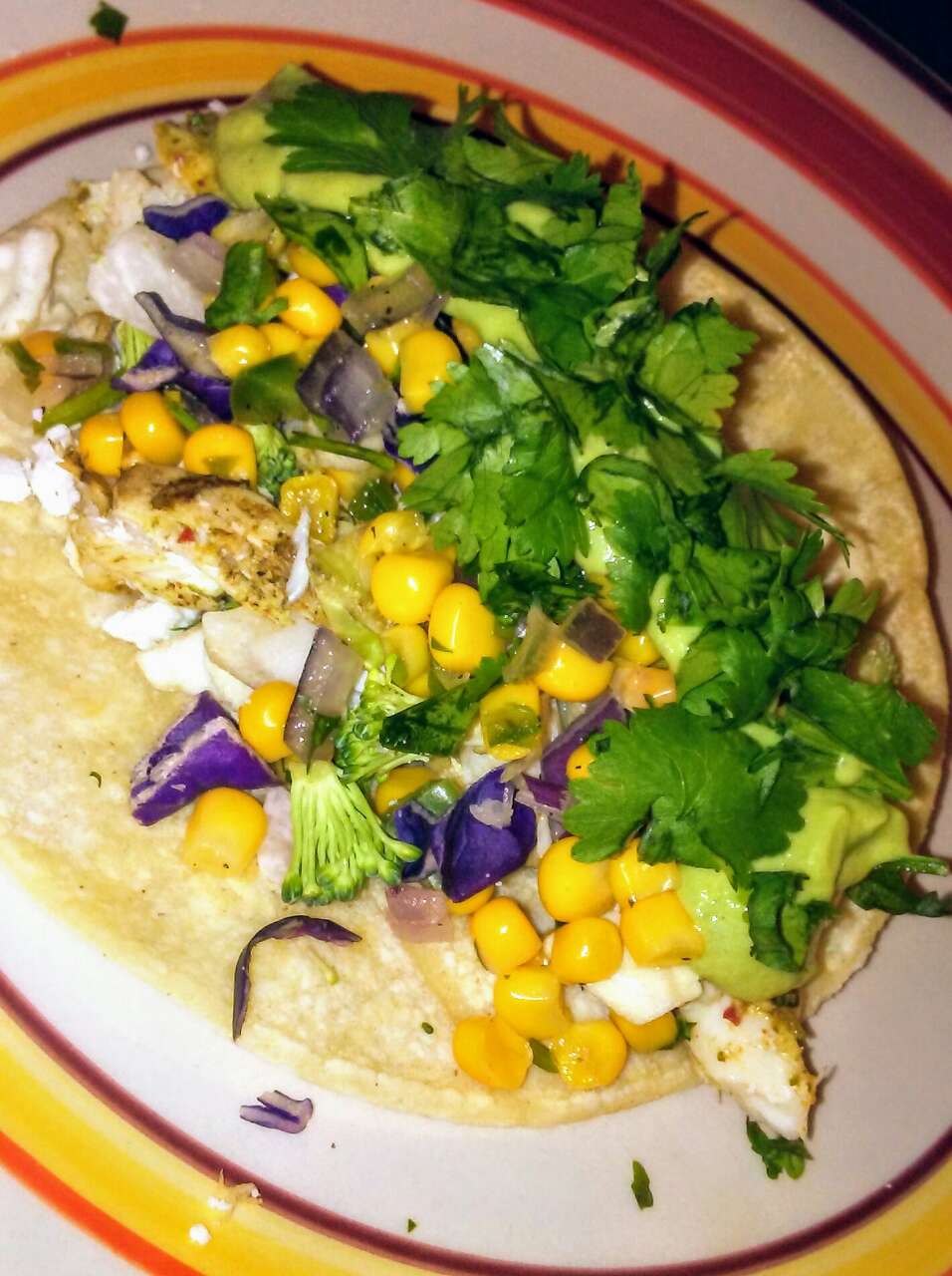 Taco Tuesday 😉 Haddock marinated in cilantro and lime, topped with