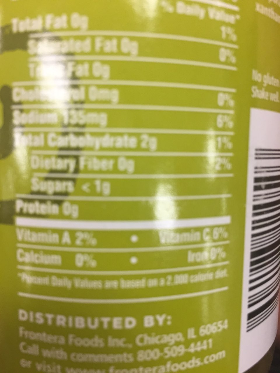 Frontera Salsa, Tomatillo, Medium Calories, Nutrition Analysis & More