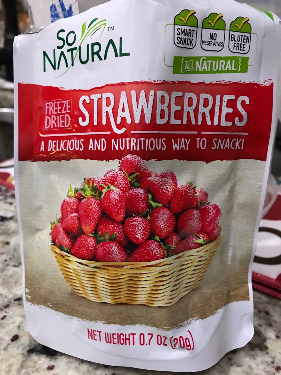 So Natural Strawberries, Freeze Dried Calories, Nutrition Analysis