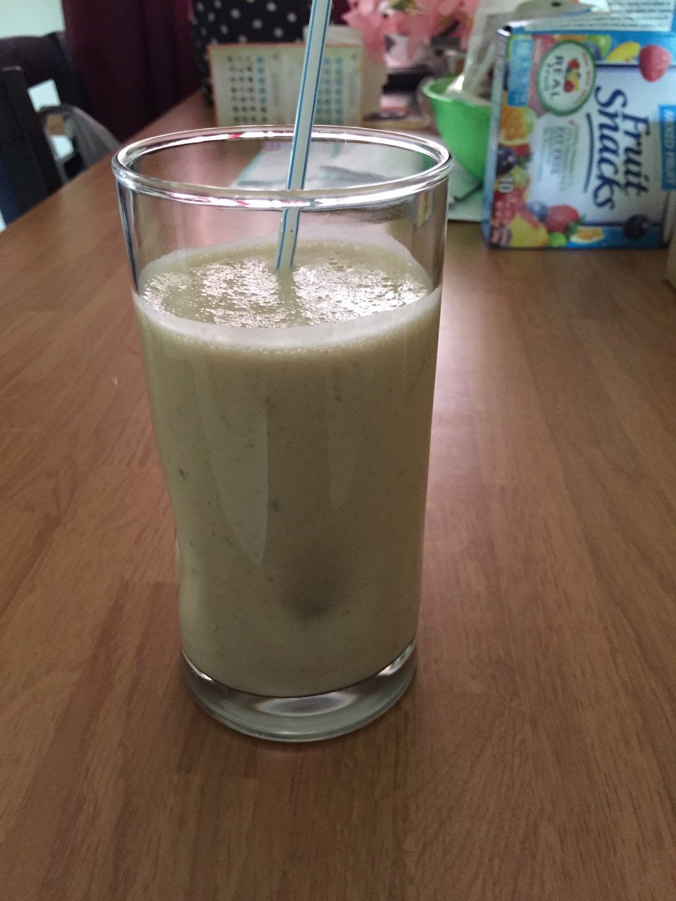 Peanut butter banana smoothie with unsweetened almond milk