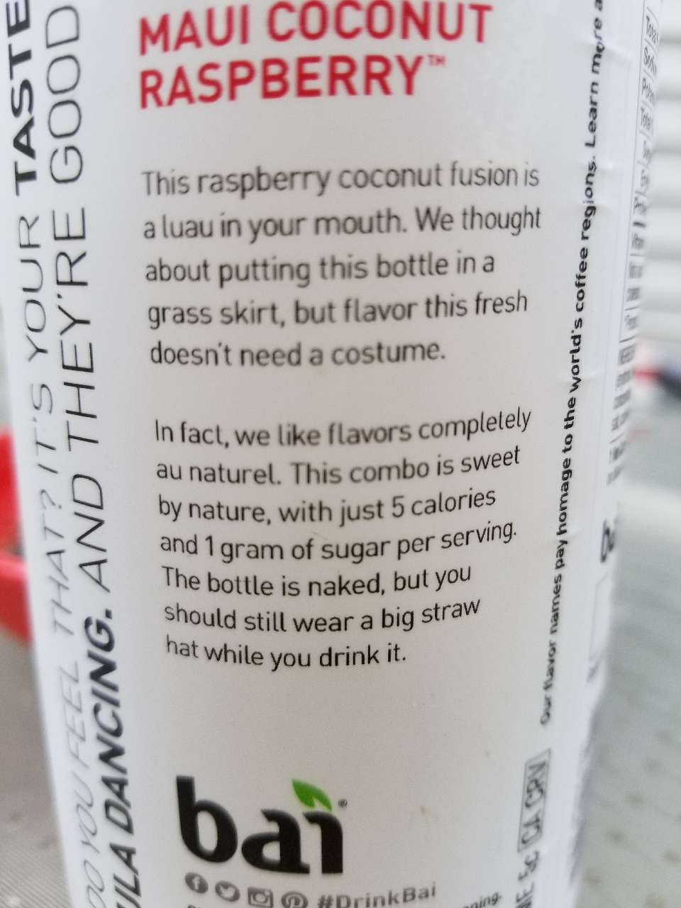 Bai Antioxidant Cocofusion, Maui Coconut Raspberry Calories, Nutrition