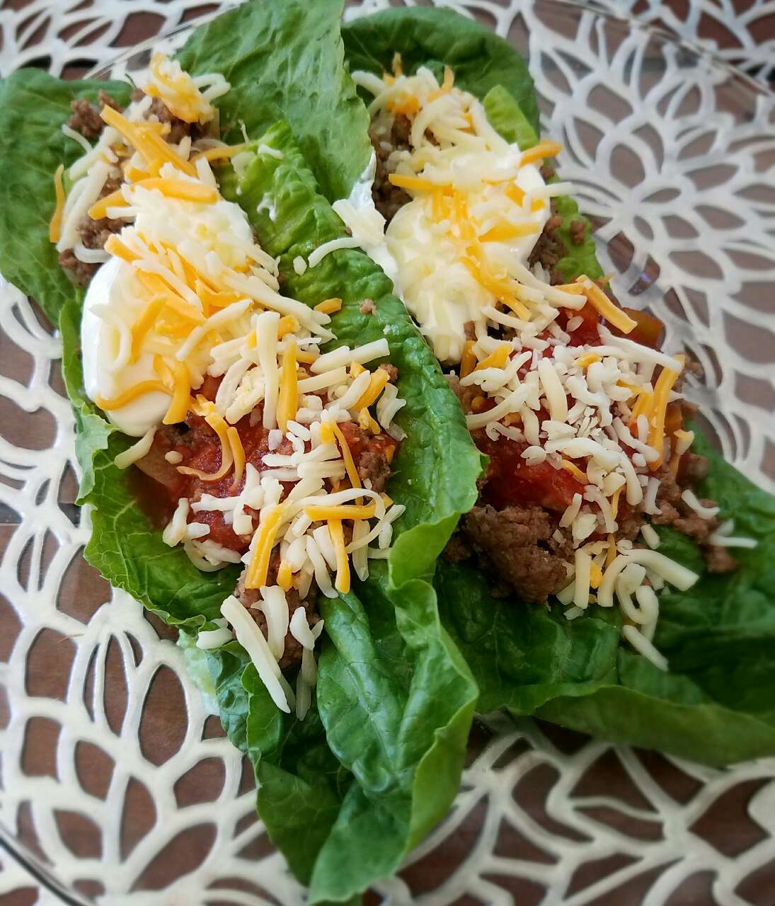 Taco lettuce boats... is it Taco Thursday? Is that a thing? Ohhh well I