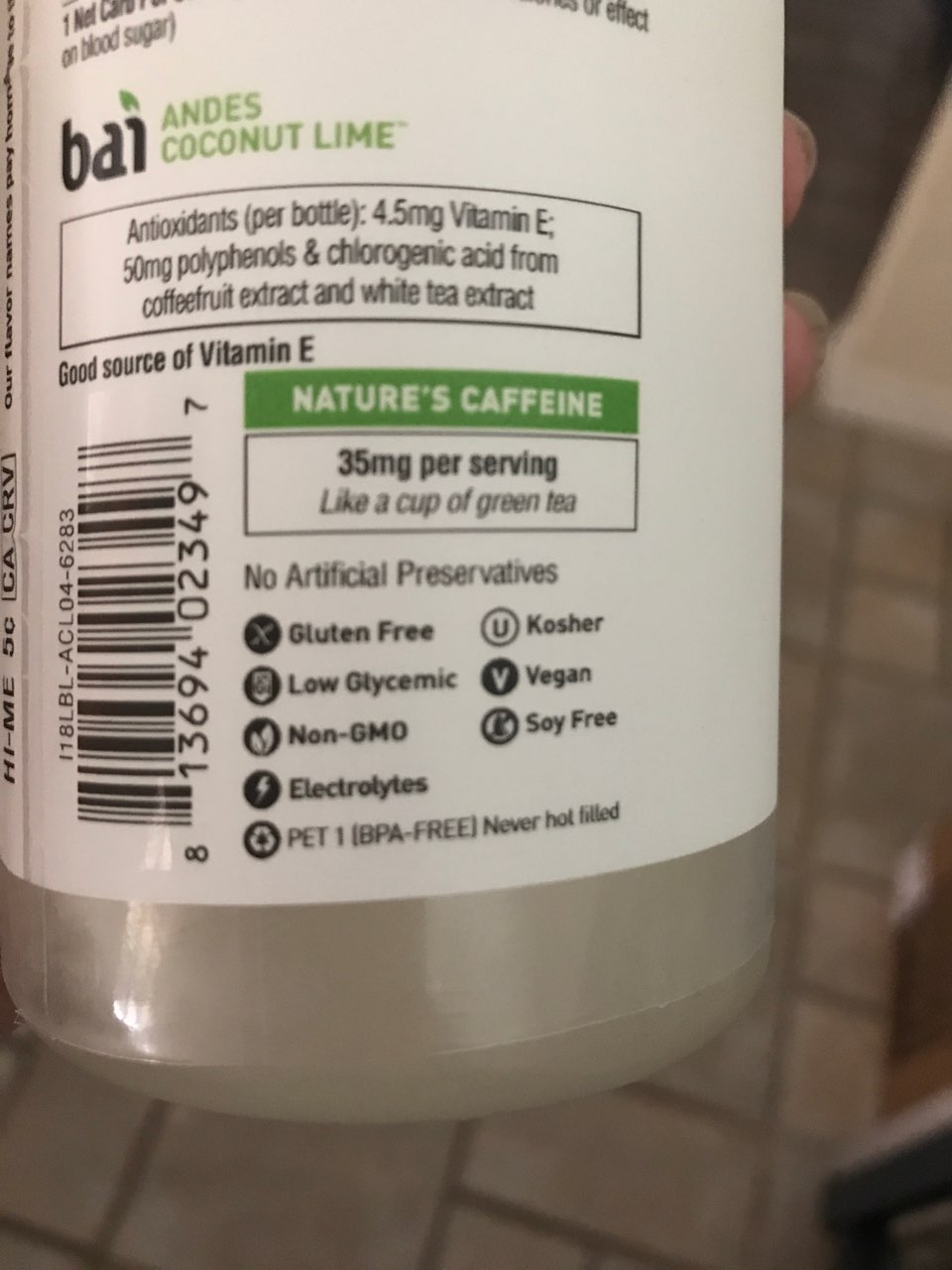 Bai Antioxidant Cocofusion, Andes Coconut Lime Calories, Nutrition