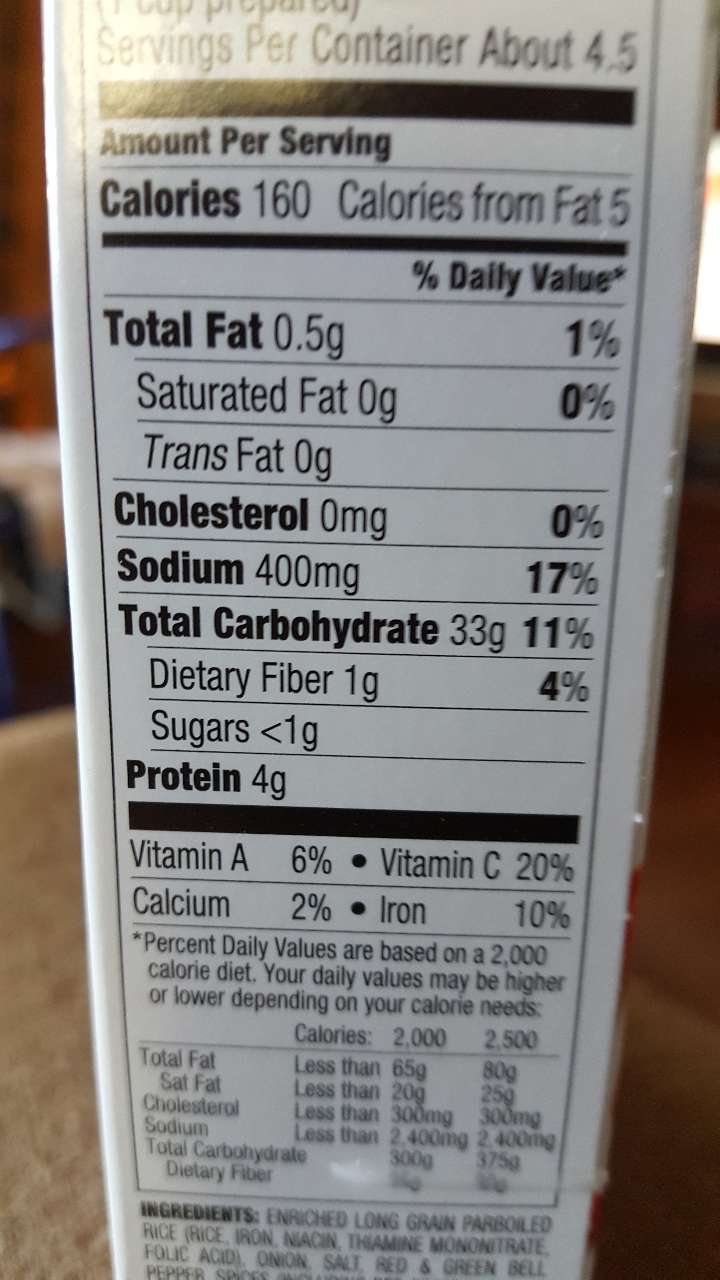 Zatarain's Spanish Rice Calories, Nutrition Analysis & More Fooducate