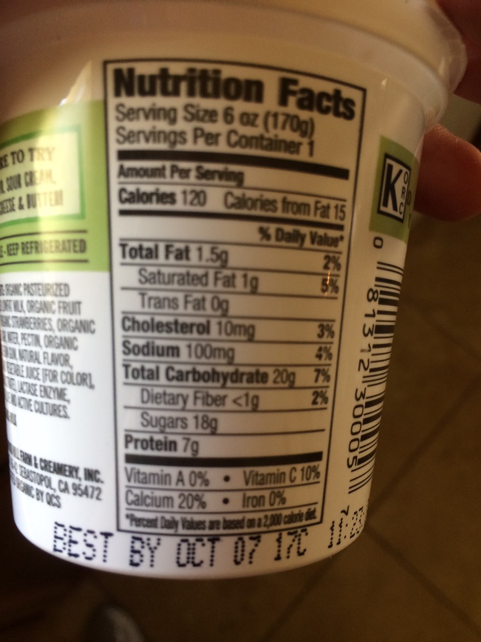 Green Mountain Creamery Yogurt, Lowfat, Strawberry Calories