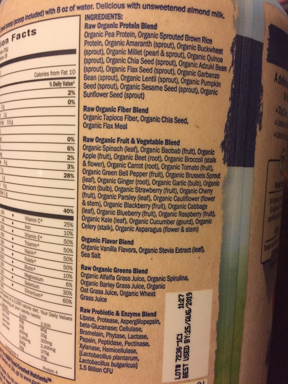 Garden Of Life Meal Replacement Shake, Vanilla, Organic Calories