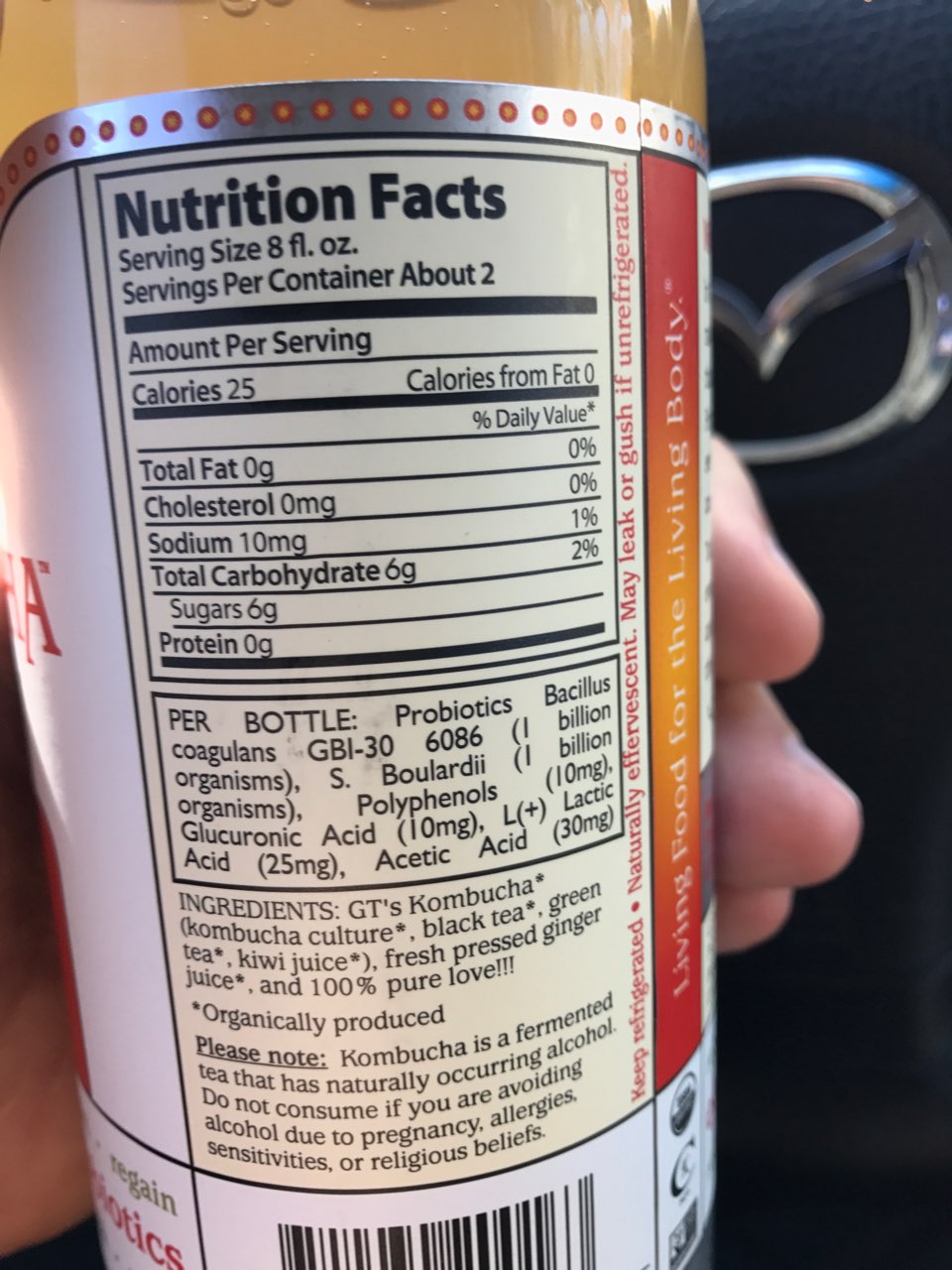 32 Gt Kombucha Nutrition Label Labels Database 2020