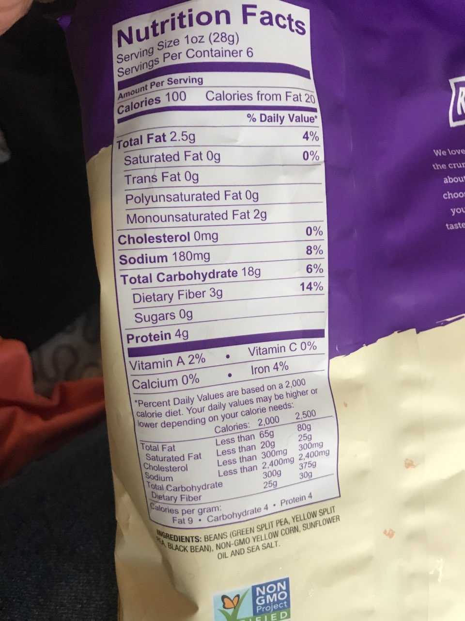 Popcorners Popped Bean Chips, Sea Salt Calories, Nutrition Analysis & More Fooducate