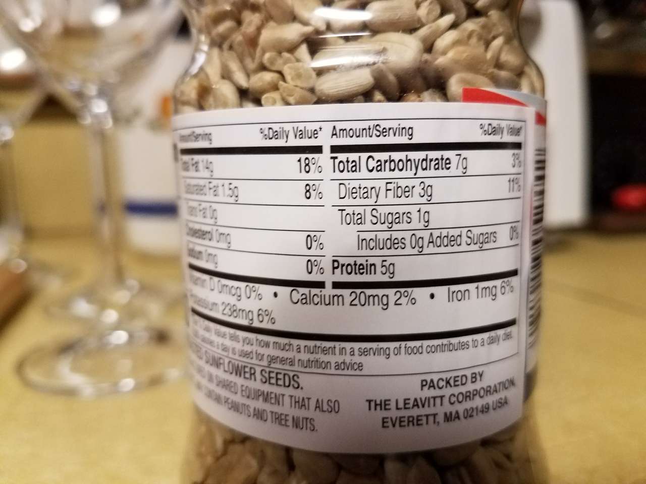 River Queen Dry Roasted Unsalted Sunflower Seeds Calories, Nutrition