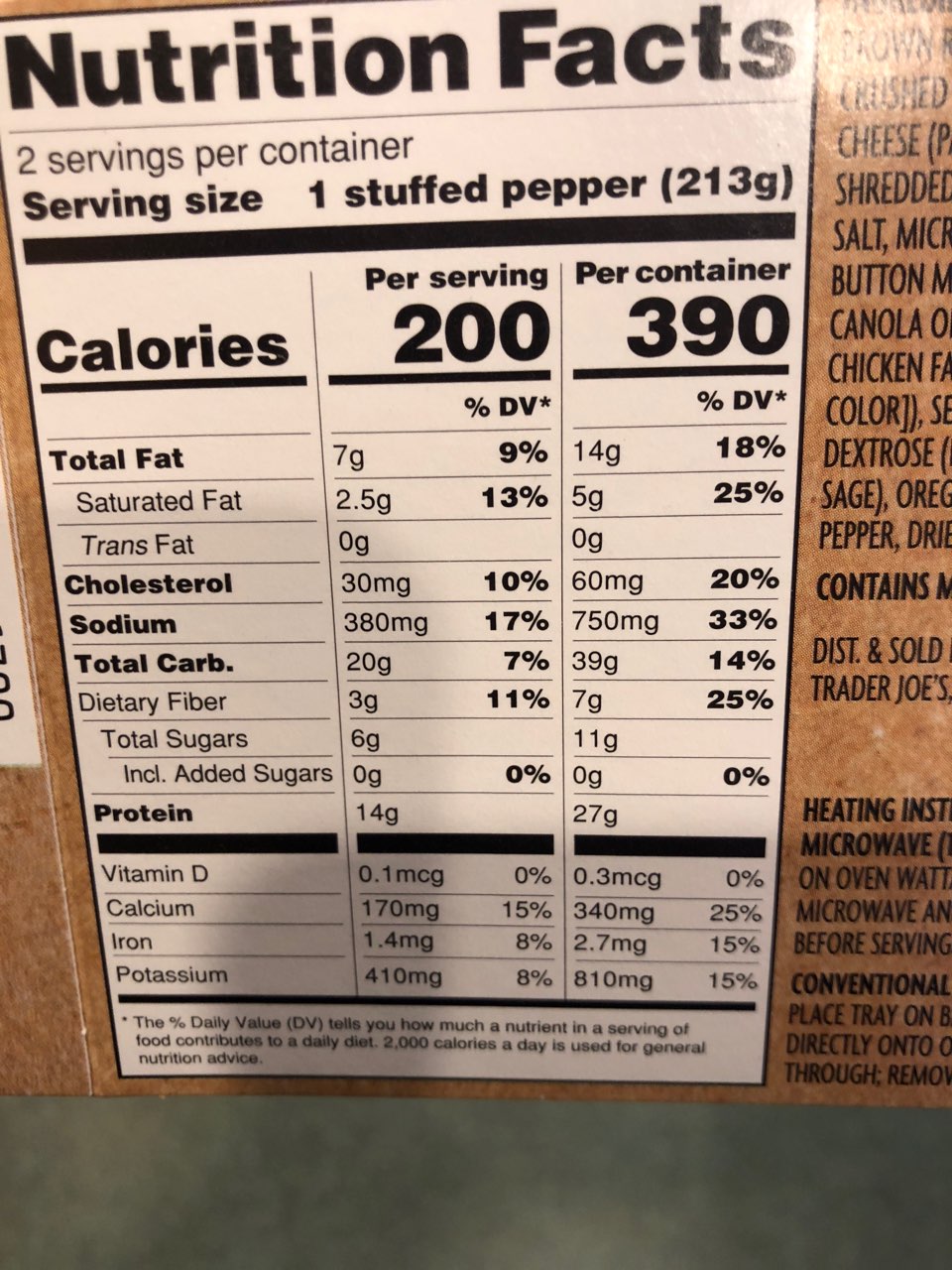 Trader Joe's Stuffed Peppers, With Seasoned Ground Turkey, Brown Rice