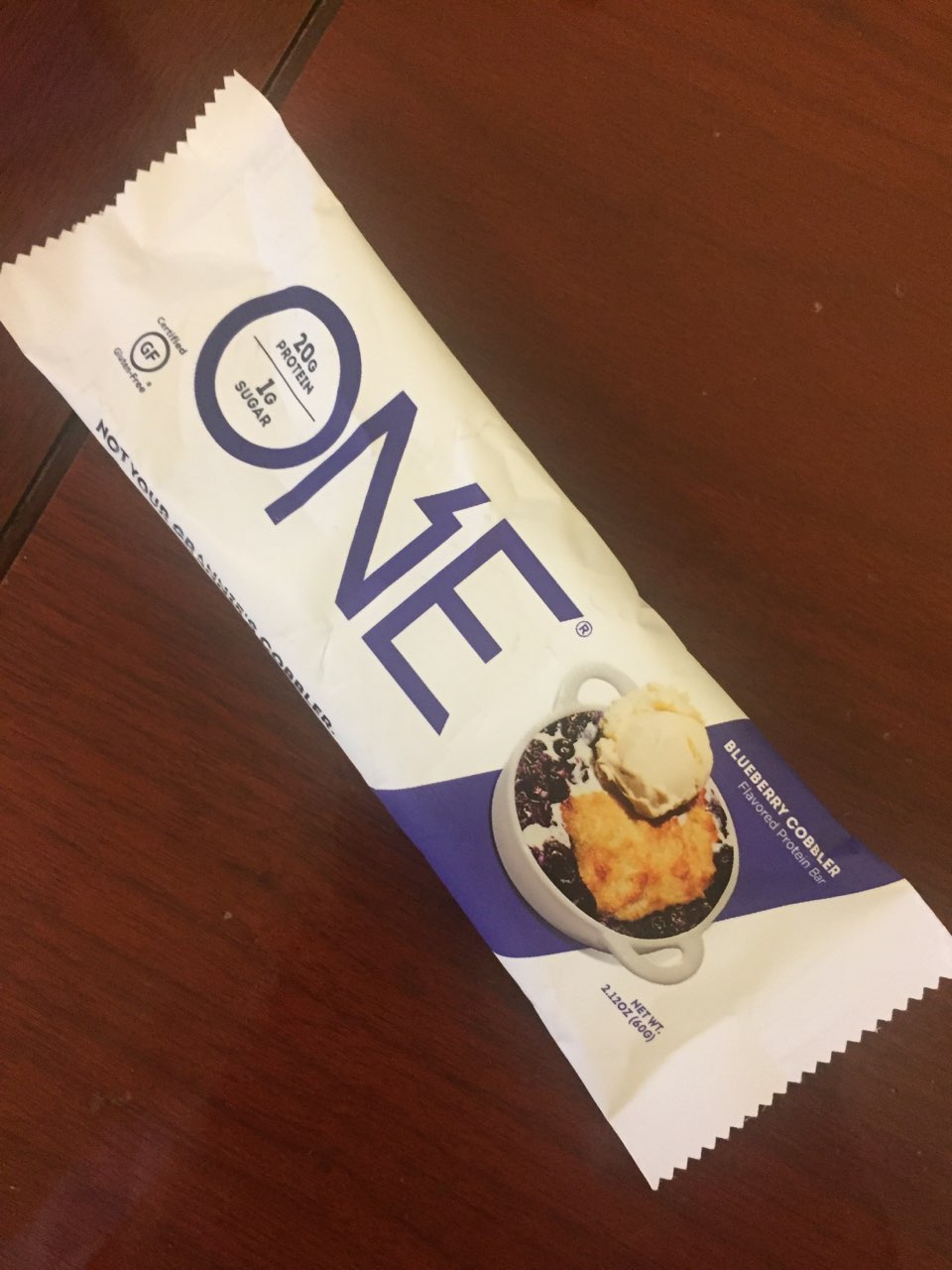 One Blueberry Cobbler Flavored Protein Bar Calories Nutrition Analysis More Fooducate