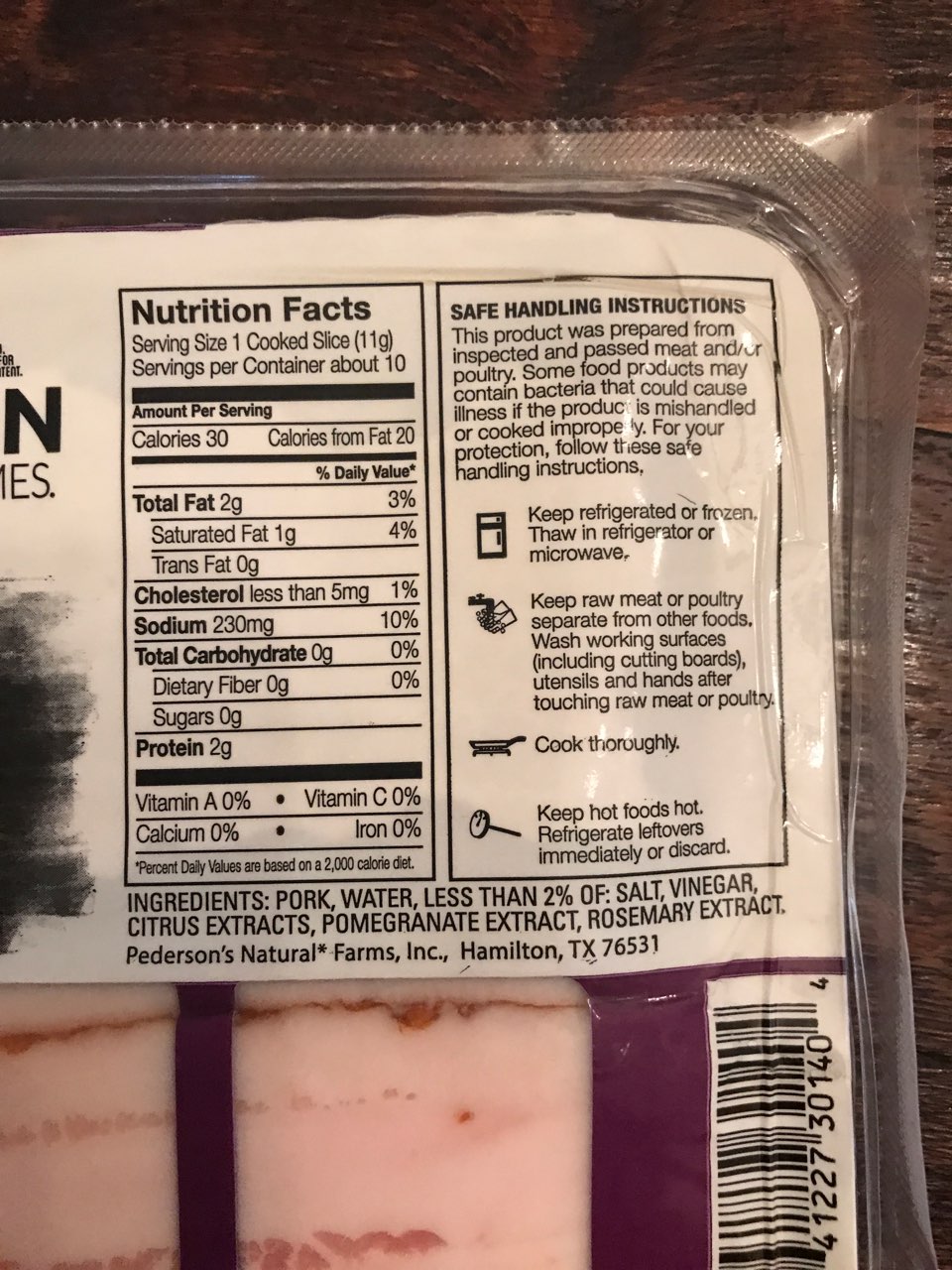 Pederson's Natural Farms Uncured Bacon, Hickory Smoked, the Original No