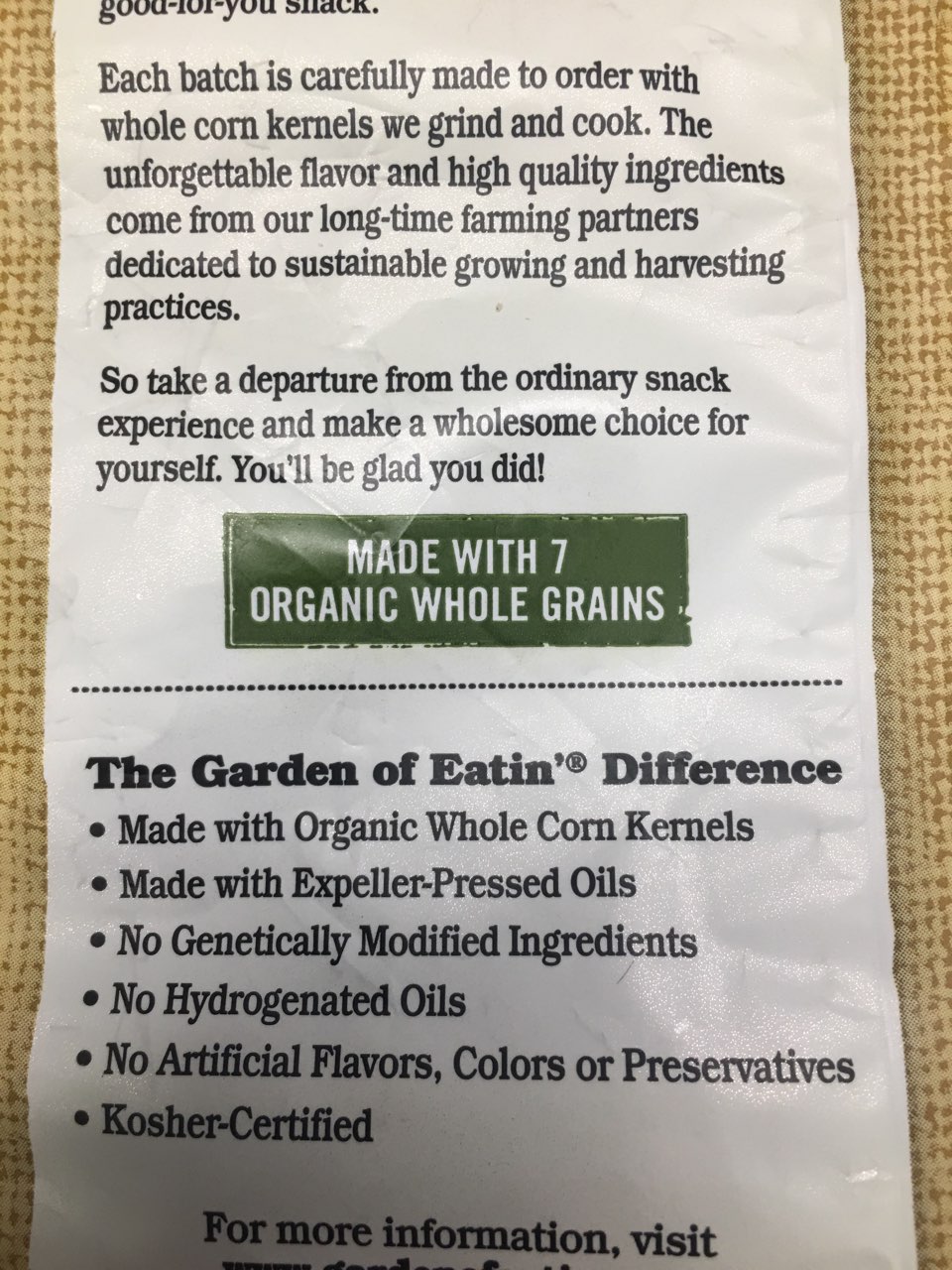 Garden of Eatin' Multigrain Tortilla Chips, Sea Salt Calories