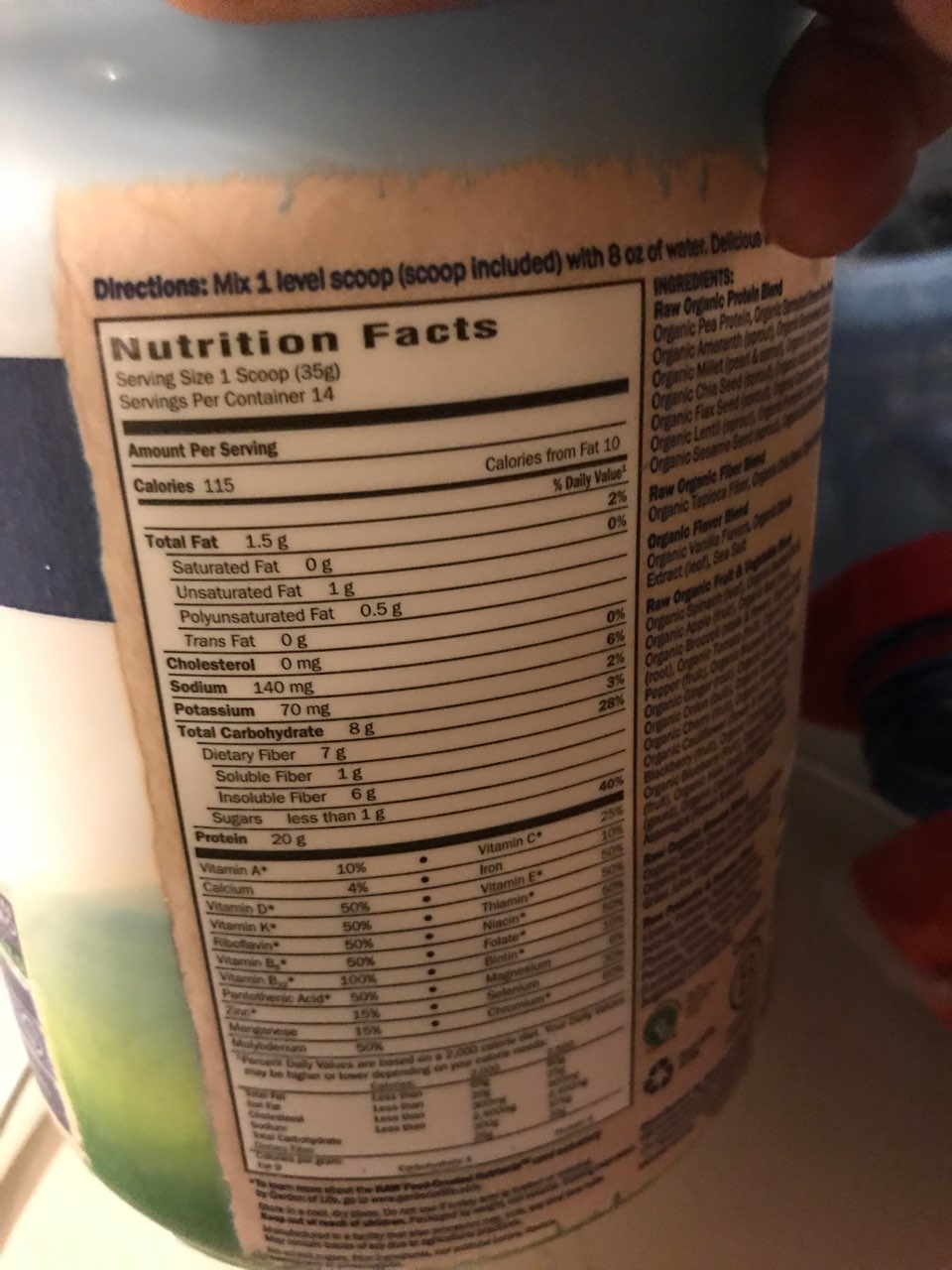Garden Of Life Meal Replacement Shake, Vanilla, Organic Calories