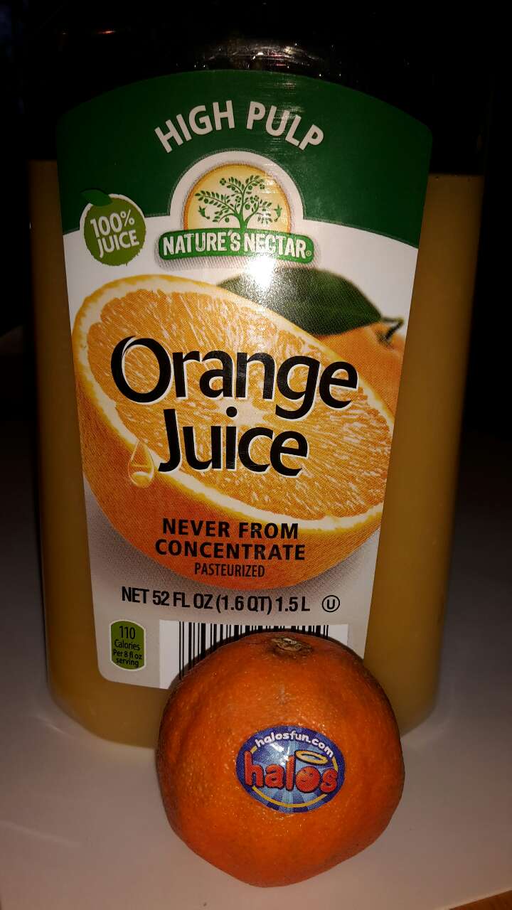 Nature's Nectar 100 Pure Orange Juice Calories, Nutrition Analysis