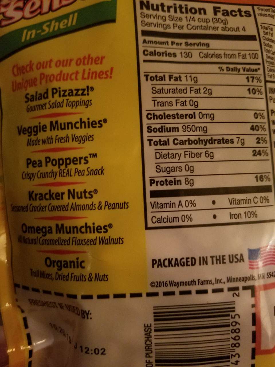 Good Sense In Shell Roasted And Salted Pumpkin Seeds Calories