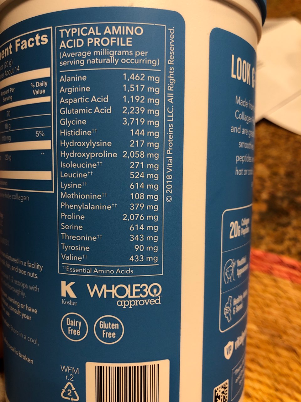 Vital Proteins Collagen Peptides, Unflavored Calories, Nutrition Analysis & More Fooducate