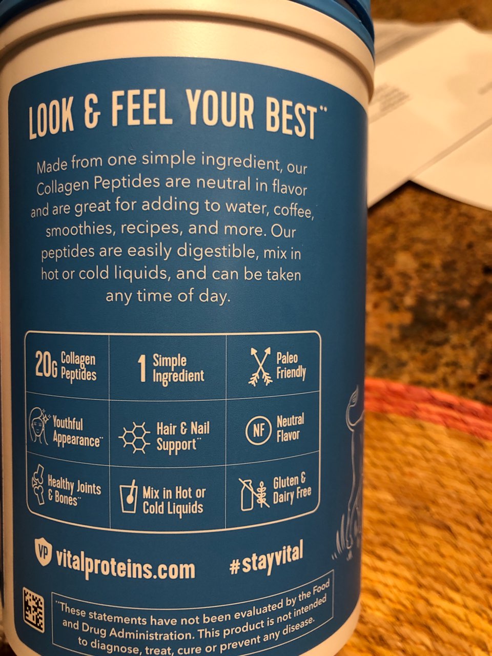 Vital Proteins Collagen Peptides, Unflavored Calories, Nutrition