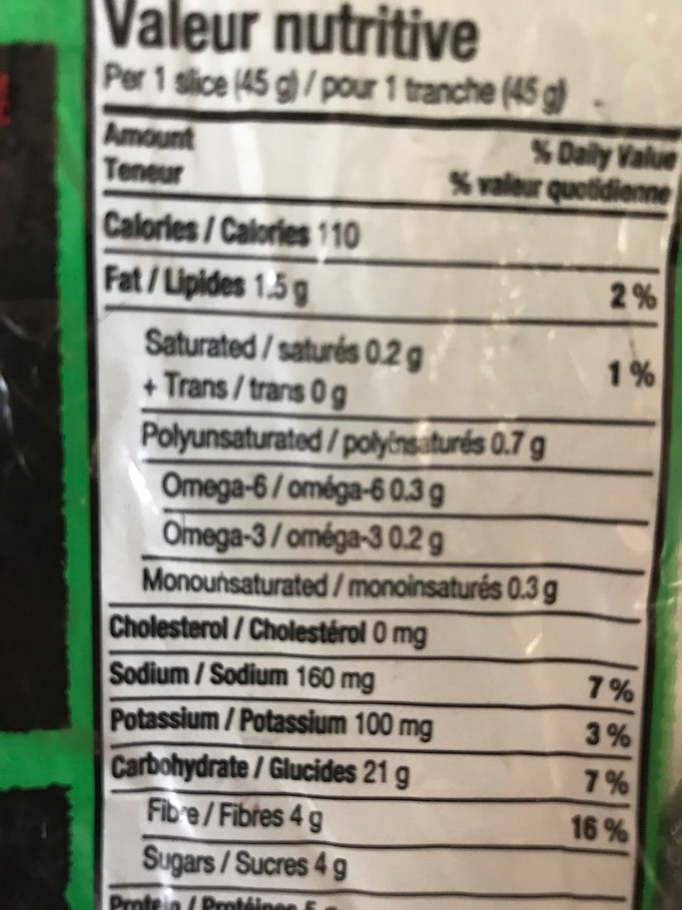 Dave's Killer Bread Bread, Organic, 21 Whole Grains And Seeds Calories