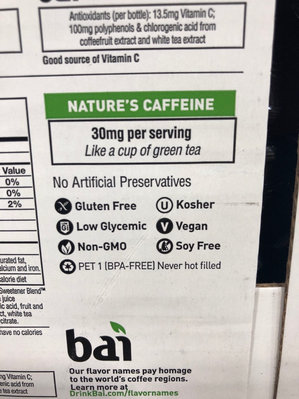 Bai Antioxidant Cocofusion, Variety Pack Calories, Nutrition Analysis