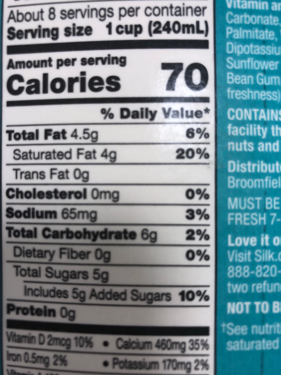 Silk Coconutmilk, Original Calories, Nutrition Analysis & More Fooducate