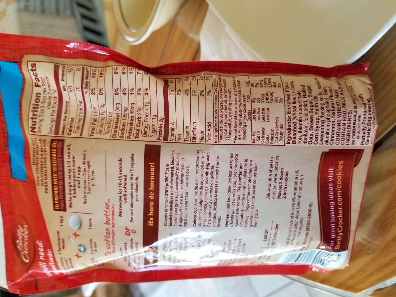 Betty Crocker Oatmeal Cookie Mix Calories, Nutrition Analysis & More