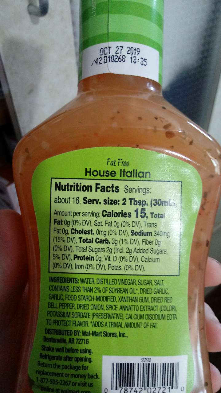 Great Value Fat Free Italian Dressing Calories, Nutrition Analysis & More Fooducate