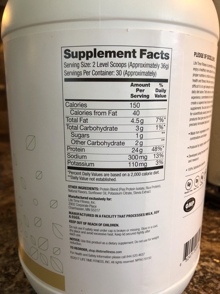 Lifetime Fitness Vegan Max, Dietary Supplement Calories, Nutrition