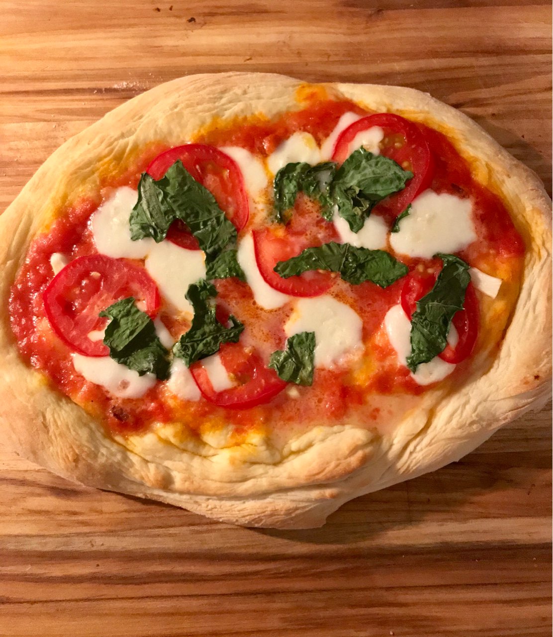 My first attempt at homemade pizza! It was delicious, I even made the