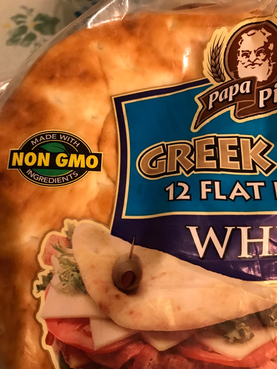 Papa Pita Classic White Greek Pita Flat Bread Calories, Nutrition