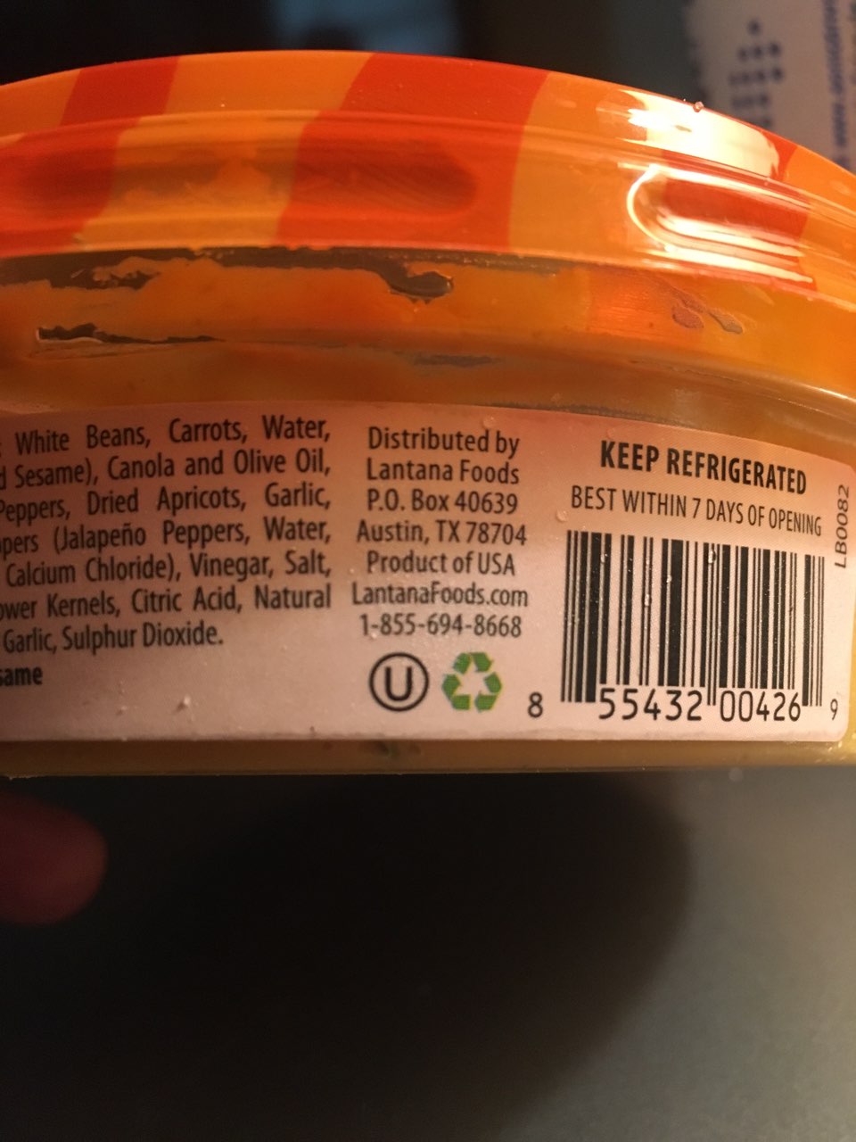 Lantana Hummus, Sriracha Carrot Calories, Nutrition Analysis & More