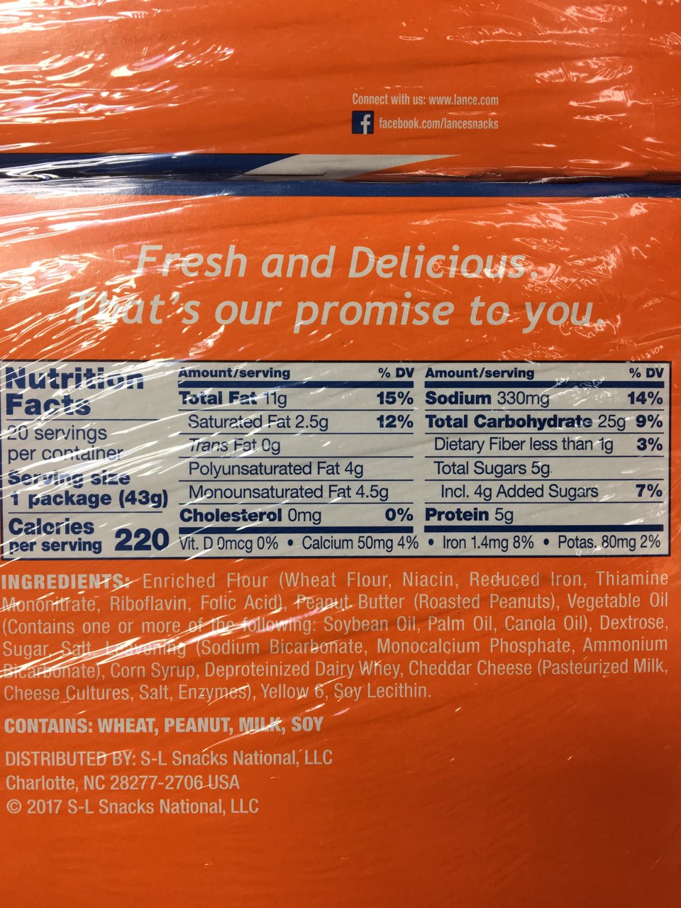 Lance Toast Chee Crackers, Peanut Butter Calories, Nutrition Analysis & More Fooducate