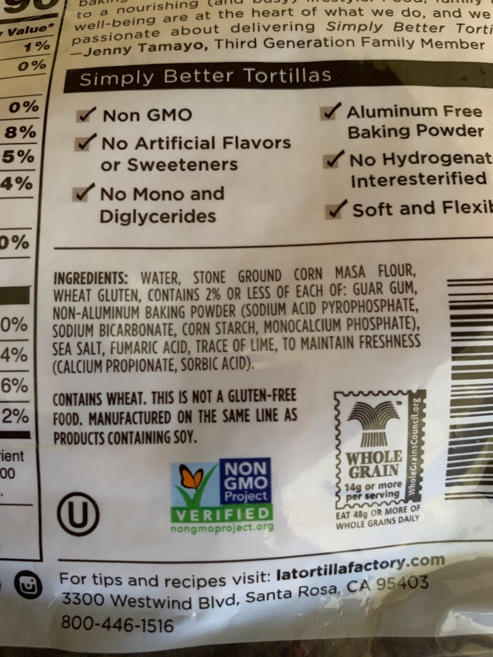 La Tortilla Factory Tortillas, White Corn Calories, Nutrition Analysis & More Fooducate