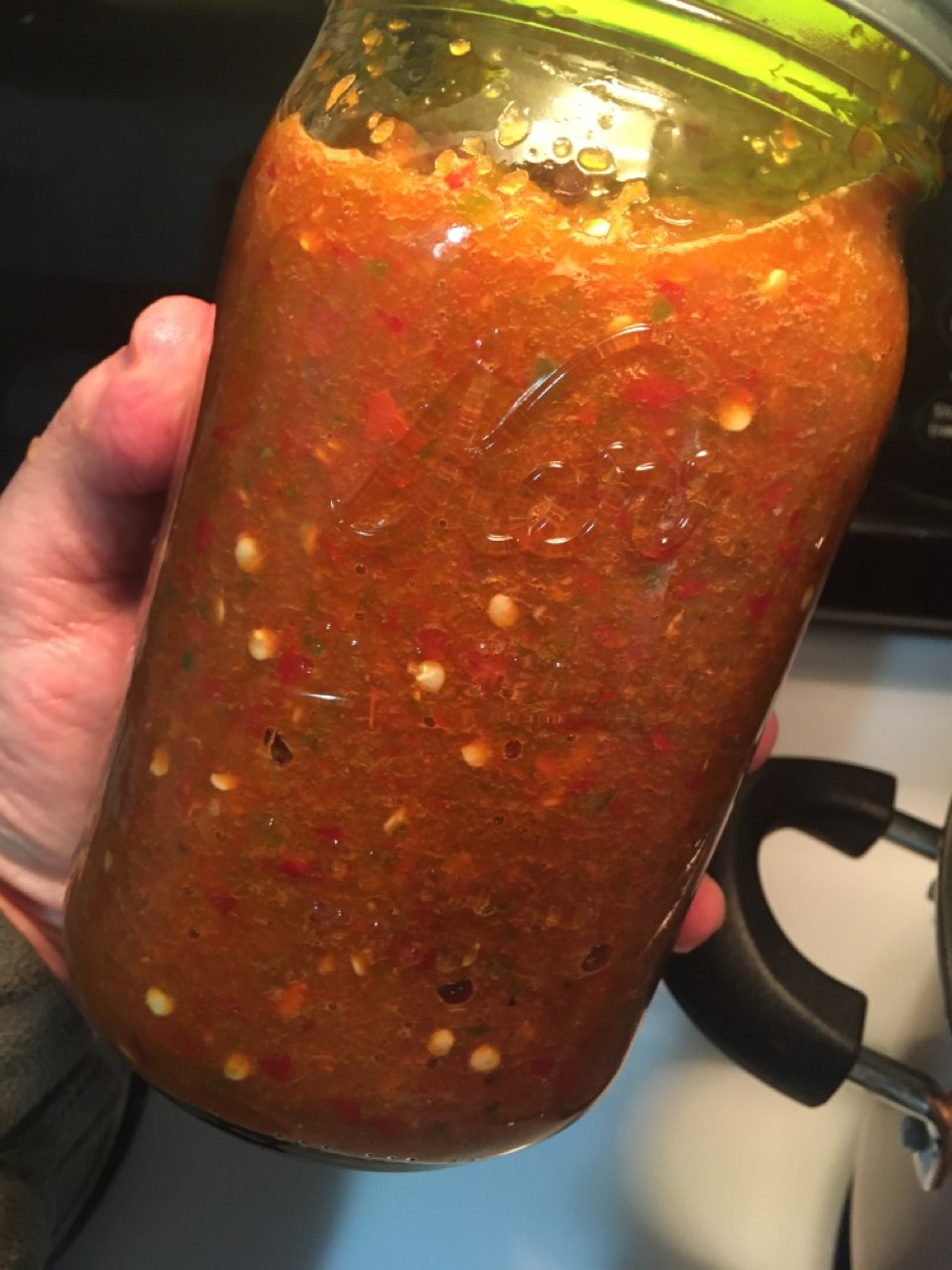 On to the next batch of fermented hot sauce with fresh chilies, peppers
