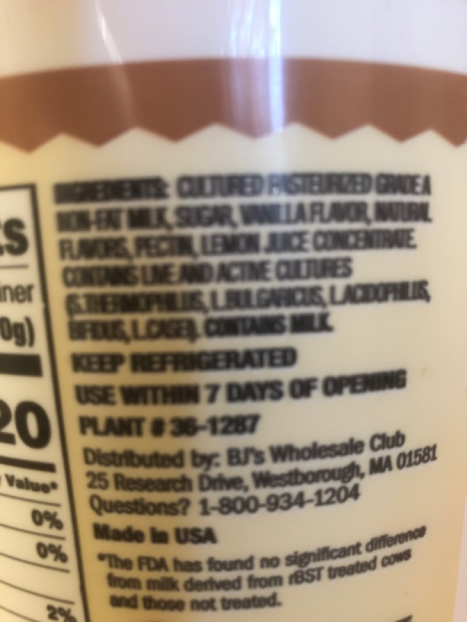 Wellsley Farms Greek Yogurt, Vanilla Calories, Nutrition Analysis