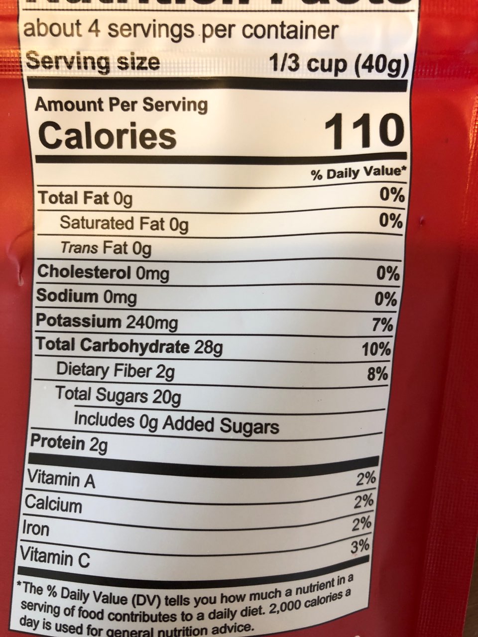 Mavuno Harvest 100 Organic All Natural Dried Mango Calories