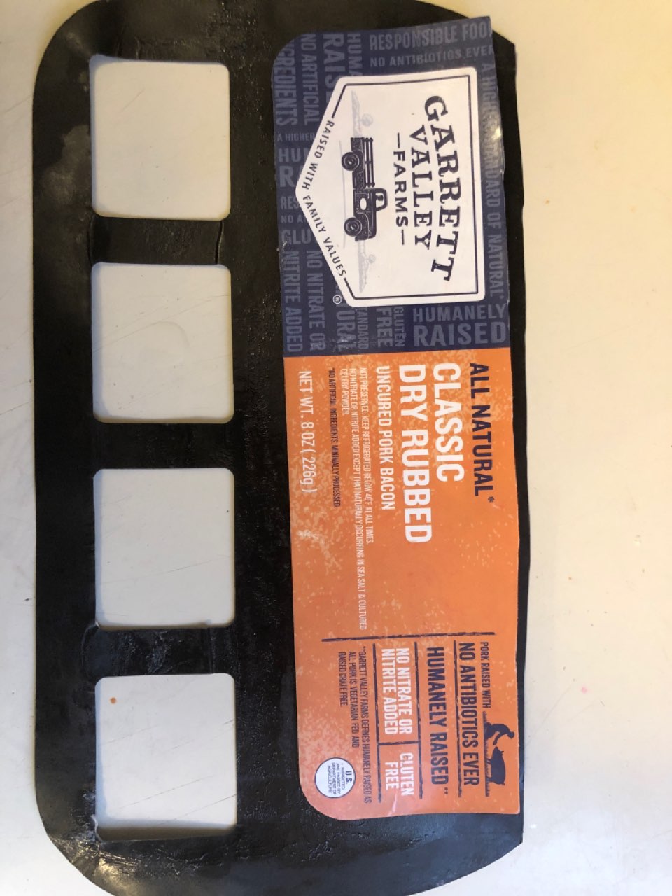 Lou's Galrett Valley All Natural Classic Dry Rubbed, Uncured Bacon