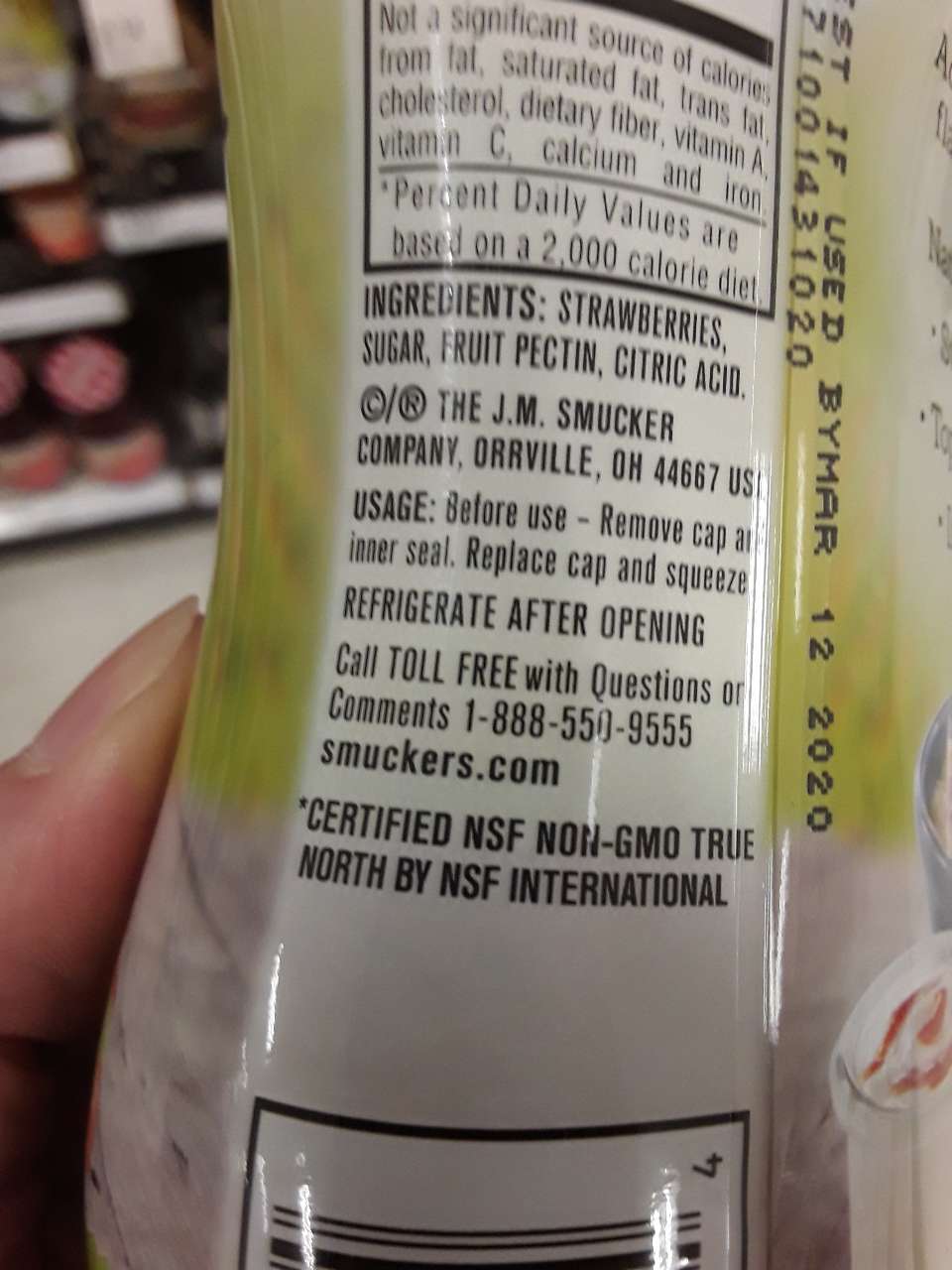 Smucker's Natural Fruit Spread, Strawberry Calories, Nutrition