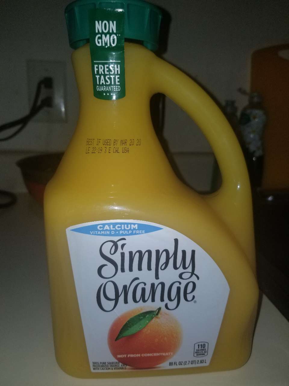 Simply Orange Orange Juice, Calcium, Pulp Free Calories, Nutrition