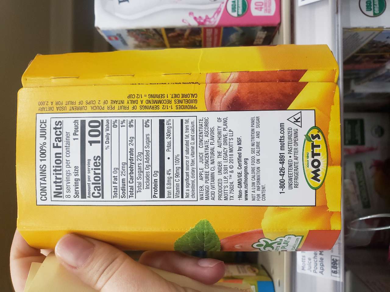 Mott's 100 Juice, Apple Mango Calories, Nutrition Analysis & More