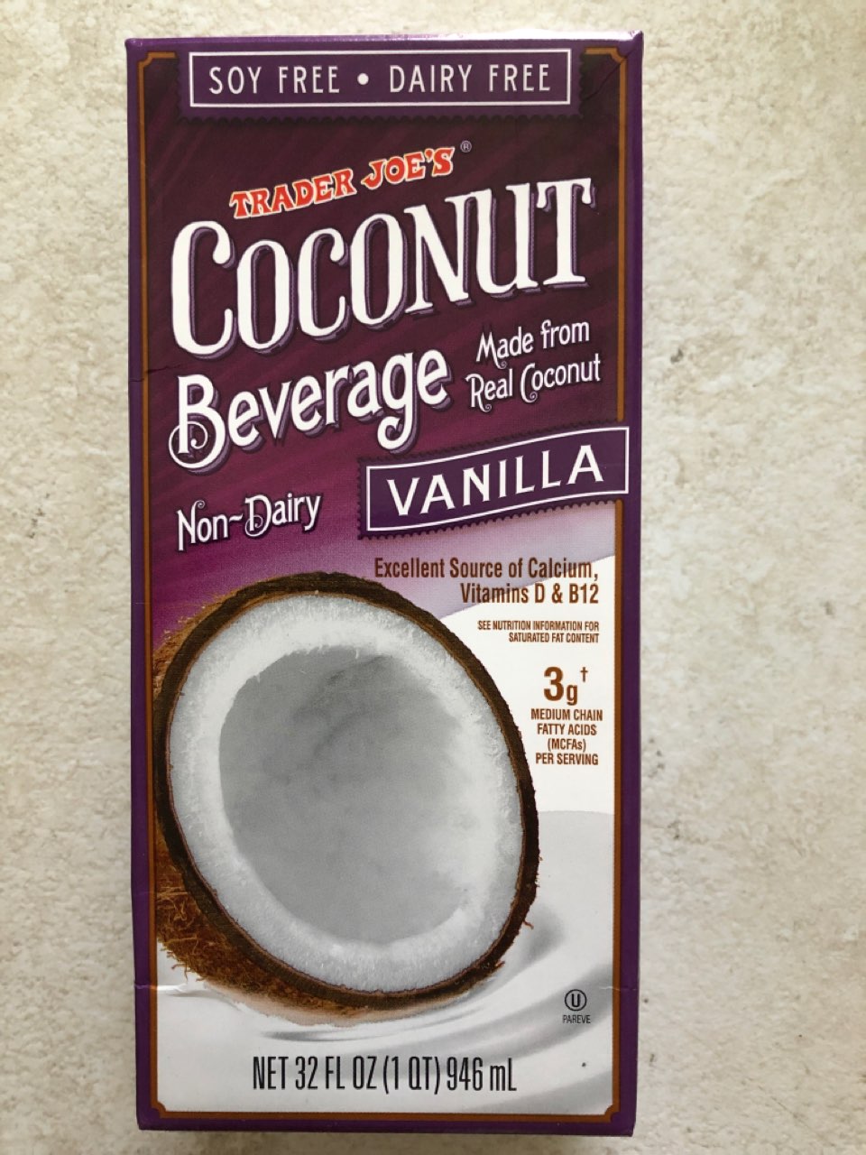 Trader Joe's Coconut Beverage, Vanilla Calories, Nutrition Analysis