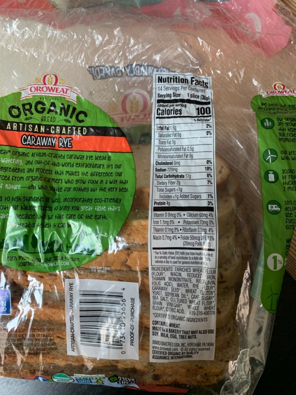 Oroweat Bread, Caraway Rye Calories, Nutrition Analysis & More Fooducate