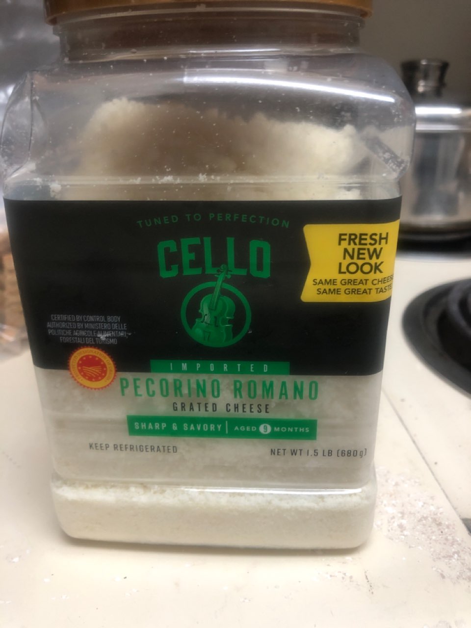 Cello Grated Pecorino Romano, 100 Pure Italian Sheep's Milk Cheese