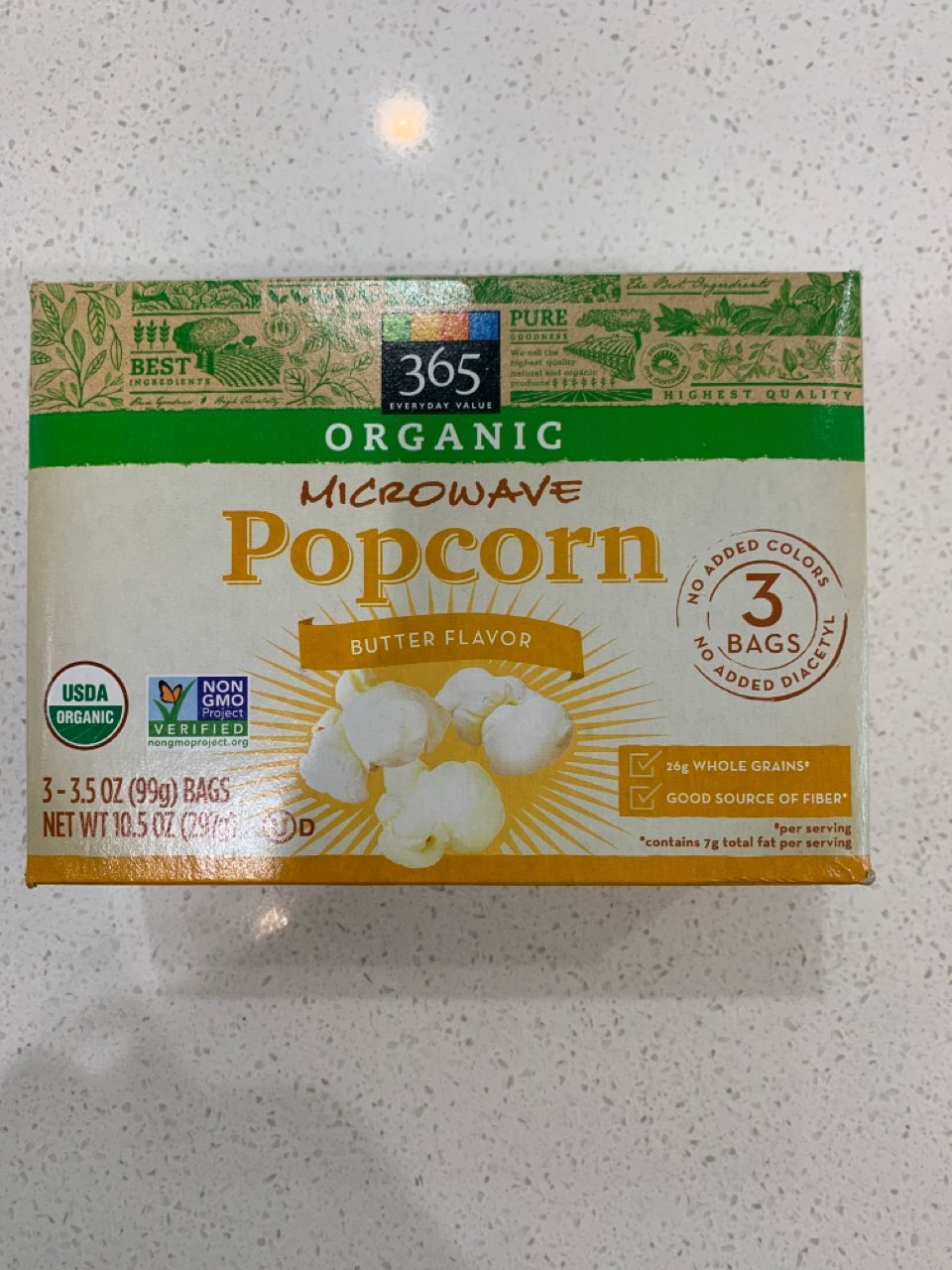 365 Everyday Value Organic Microwave Butter Flavor Popcorn Calories, Nutrition Analysis & More